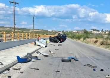 Κομοτηνή:-Τροχαίο-στη-διασταύρωση-Συμβόλων-με-ανατροπή-οχήματος