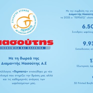 Η-Διαμαντής-Μασούτης-ΑΕ.-στηρίζει-τον-Σύλλογο-«Περπατώ»-με-δωρεά-εξοπλισμού