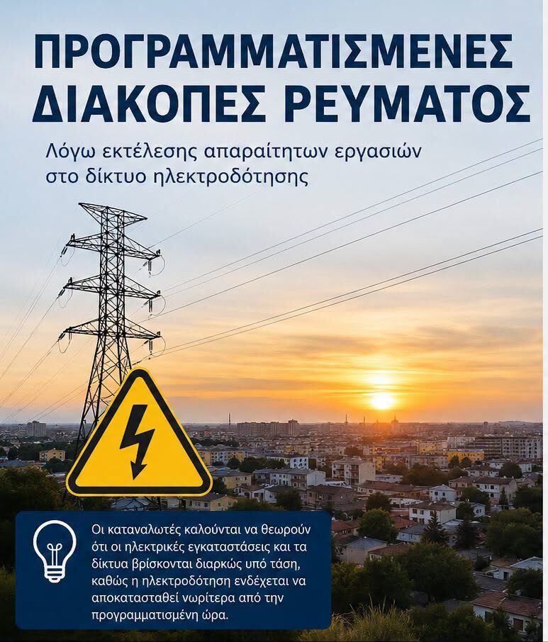 Προγραμματισμένη-διακοπή-ρεύματος-τη-Δευτέρα-σε-Κομοτηνή-και-Παραλία-Μέσης